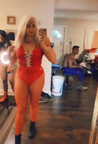 2. Pretty Alexandria Knight in Red Bodysuit