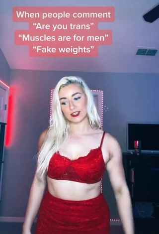 2. Cute Alexandria Knight in Red Bra