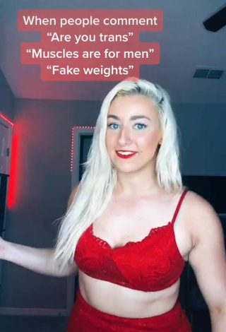 4. Cute Alexandria Knight in Red Bra