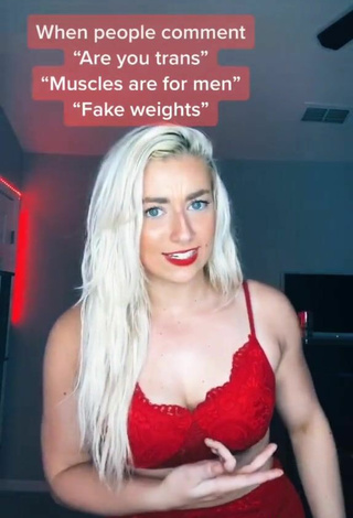 5. Cute Alexandria Knight in Red Bra