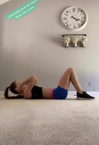 3. Erotic Alexis Dudley in Black Crop Top while doing Fitness Exercises