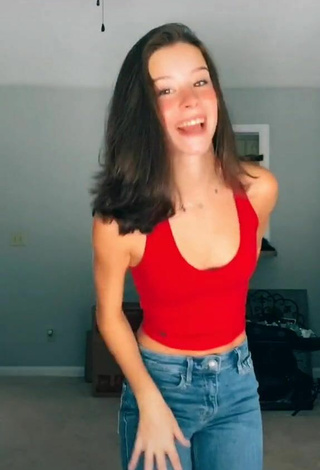 Luscious Alexis Dudley in Red Tank Top