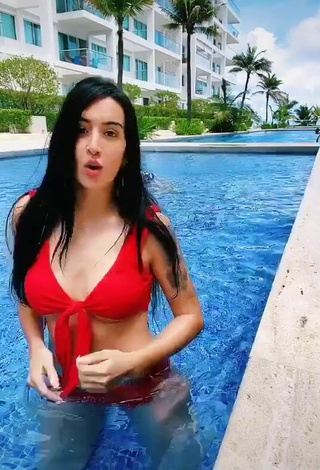 4. Amazing Adriana Valcárcel in Hot Red Bikini at the Pool