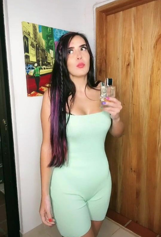 Sultry Adriana Valcárcel in Green Overall