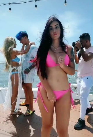 2. Luscious Adriana Valcárcel in Pink Bikini on a Boat