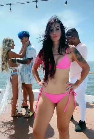 3. Luscious Adriana Valcárcel in Pink Bikini on a Boat