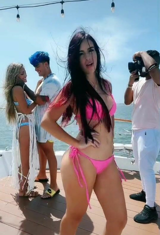 4. Luscious Adriana Valcárcel in Pink Bikini on a Boat