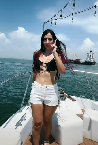 Luscious Adriana Valcárcel in Black Bikini Top on a Boat