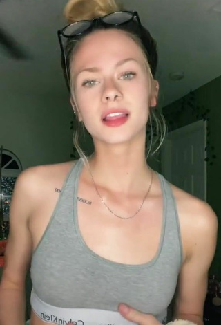 3. Sexy Ali Mykal in Grey Sport Bra