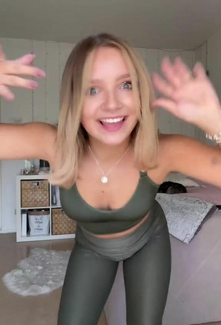 4. Sexy Alina Mour in Green Leggings