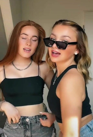 Cute Alina Mour in Black Crop Top