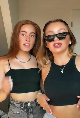 2. Cute Alina Mour in Black Crop Top