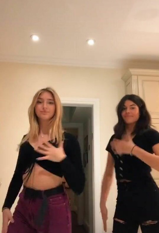 5. Sexy Ally Jenna Shows Cleavage in Black Crop Top