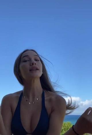 Sultry Hali'a Beamer in Blue Bikini Top