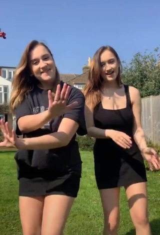 3. Sultry Amber & Misha Lansberry in Black Skirt in a Street and Bouncing Tits