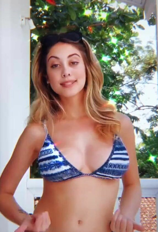 5. Hot Ananda Morais in Striped Bikini Top and Bouncing Boobs