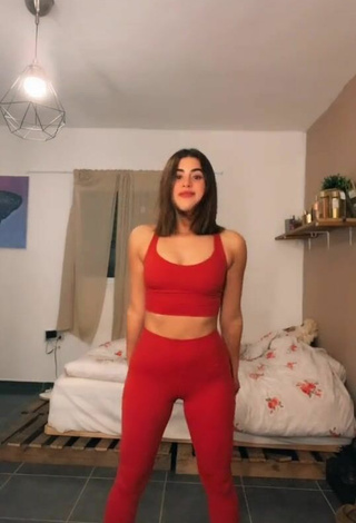 2. Sultry Angel Baranes in Red Leggings