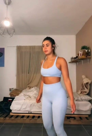 2. Sexy Angel Baranes in Blue Leggings