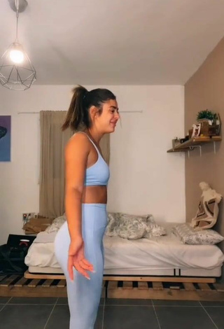 4. Sexy Angel Baranes in Blue Leggings