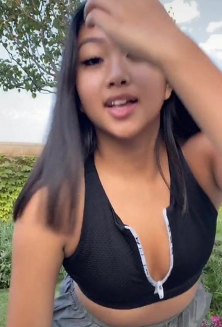 3. Sexy Anneston Pisayavong in Black Crop Top