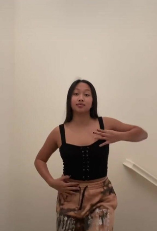 Titillating Anneston Pisayavong in Black Crop Top and Bouncing Tits