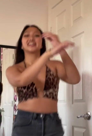 Luscious Anneston Pisayavong in Leopard Hot Top and Bouncing Boobs