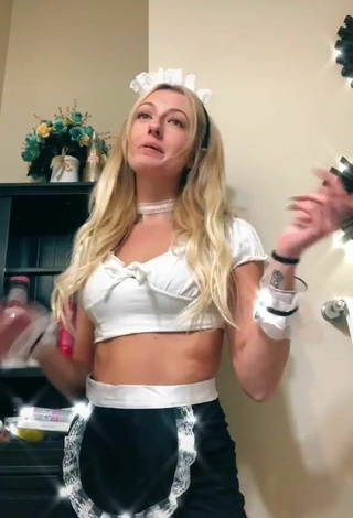 3. Hot Ashley Shortino in White Crop Top