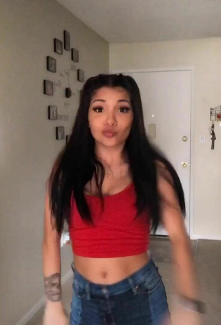 3. Hot Ashley Valdez in Red Crop Top