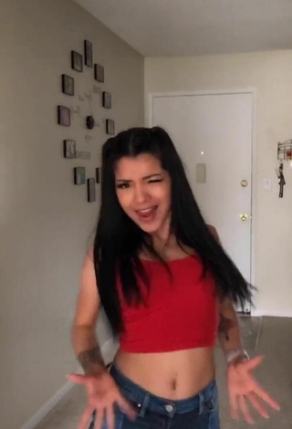 4. Hot Ashley Valdez in Red Crop Top