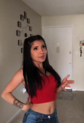 5. Hot Ashley Valdez in Red Crop Top