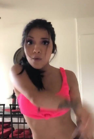 4. Cute Ashley Valdez Shows Cleavage in Firefly Rose Crop Top