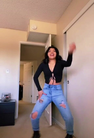 Hottest Ashley Valdez in Black Crop Top