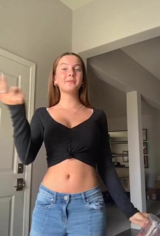 3. Cute Ava Clark in Black Crop Top