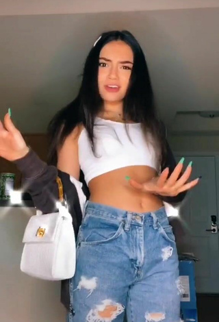 3. Amazing Avani Gregg in Hot White Crop Top