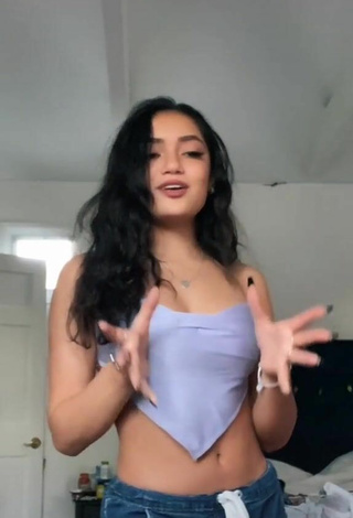 2. Beautiful Avani Gregg in Sexy Purple Crop Top