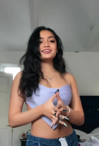 3. Beautiful Avani Gregg in Sexy Purple Crop Top