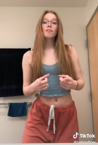 3. Cute Bailey Hurley in Grey Crop Top