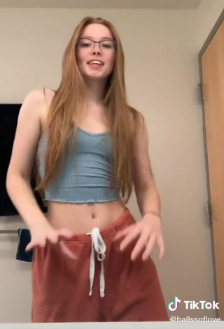 4. Cute Bailey Hurley in Grey Crop Top