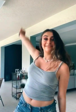 2. Erotic Bia Herrero in Grey Crop Top and Bouncing Tits