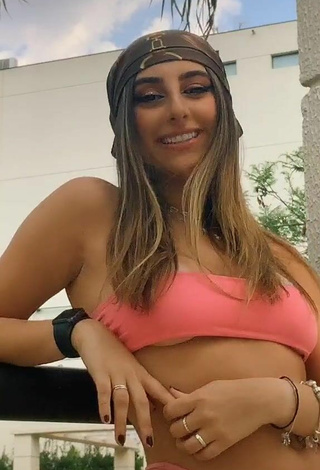 2. Erotic Bia Herrero in Peach Bikini (Underboob)