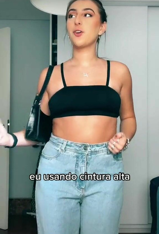 3. Cute Bia Herrero in Black Crop Top and Bouncing Tits