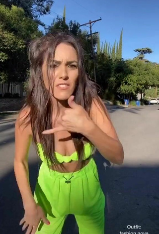 4. Hot Brooke Bridges in Lime Green Crop Top in a Street