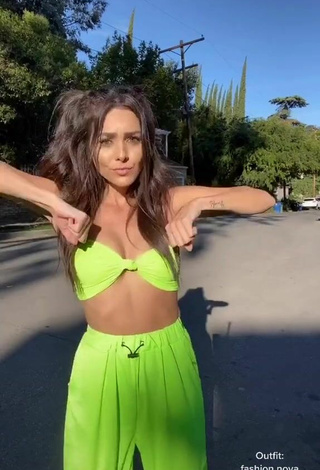 5. Hot Brooke Bridges in Lime Green Crop Top in a Street