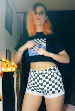 Sultry Brooklyn Jade in Checkered Crop Top