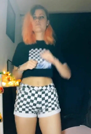 2. Sultry Brooklyn Jade in Checkered Crop Top