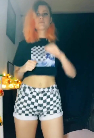 4. Sultry Brooklyn Jade in Checkered Crop Top