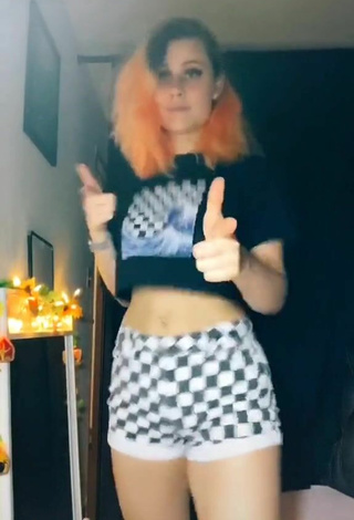 5. Sultry Brooklyn Jade in Checkered Crop Top