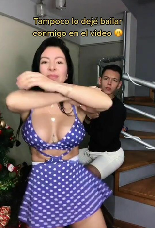 2. Sultry Adriana Espitia Shows Cleavage in Polka Dot Sundress