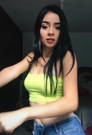 3. Sultry Ale Galván in Lime Green Crop Top