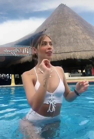 5. Adorable Alexia García in Seductive White Bikini at the Swimming Pool